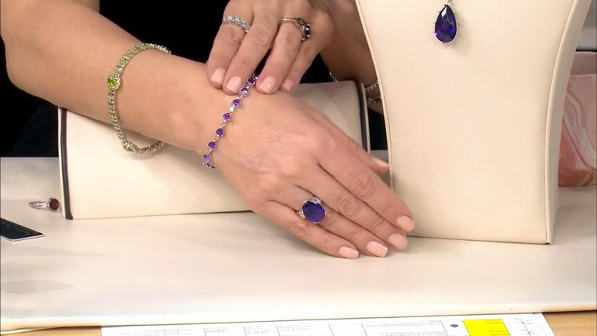 Purple African Amethyst Rhodium Over Sterling Silver Bracelet 5.07ctw Video Thumbnail