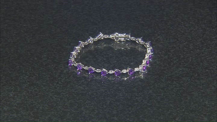 Purple African Amethyst Rhodium Over Sterling Silver Bracelet 5.07ctw Video Thumbnail