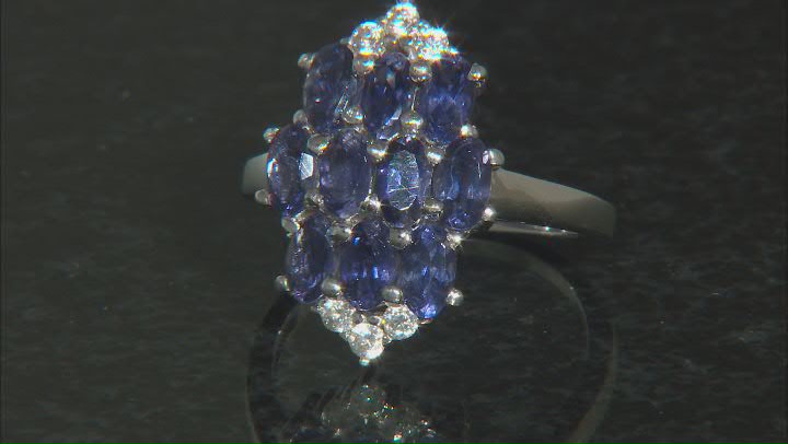 Purple Iolite Rhodium Over Sterling Silver Ring 2.08ctw Video Thumbnail