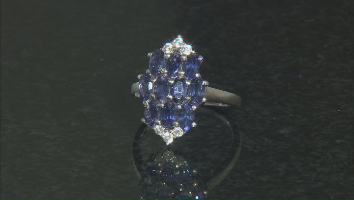 Purple Iolite Rhodium Over Sterling Silver Ring 2.08ctw Video Thumbnail