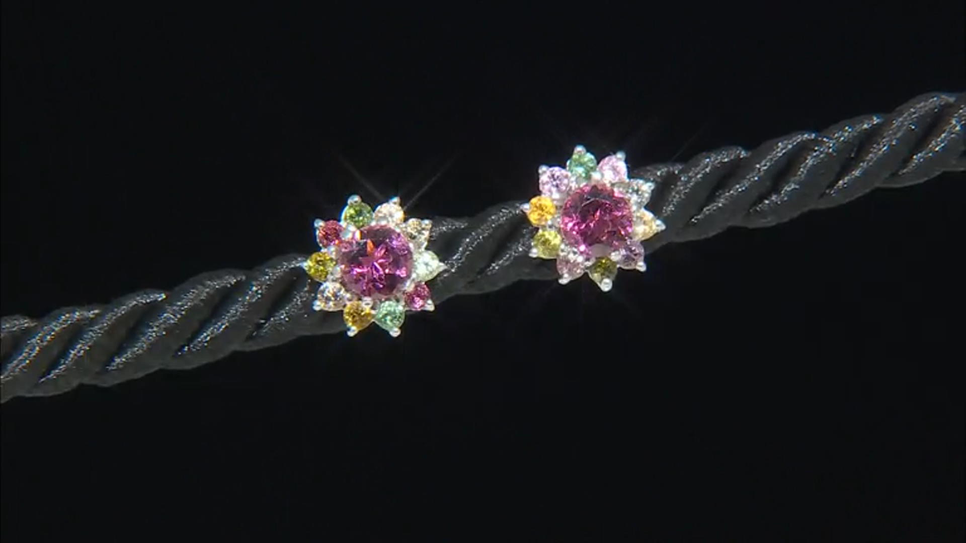 Pink Tourmaline With Multi-Tourmaline Jacket Rhodium Over Sterling Silver Earrings 1.55ctw Video Thumbnail