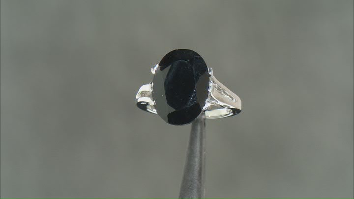 Black Spinel Rhodium Over Sterling Silver Ring 10.50ct Video Thumbnail
