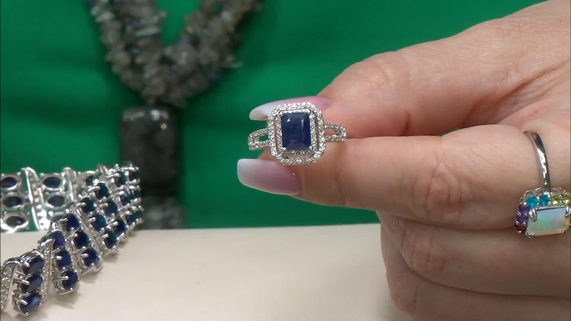 Blue Mahaleo® Sapphire Rhodium Over Sterling Silver Ring 2.51ctw Video Thumbnail