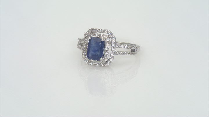 Blue Mahaleo® Sapphire Rhodium Over Sterling Silver Ring 2.51ctw Video Thumbnail