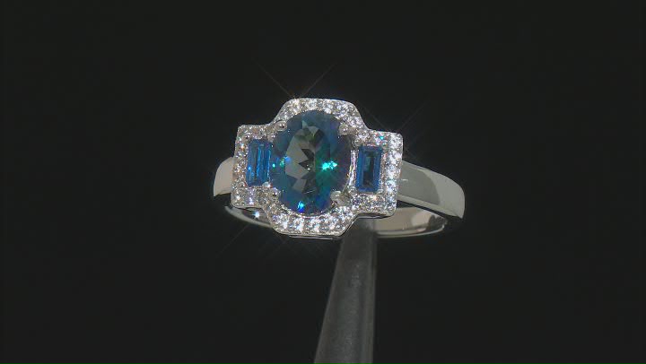 Blue Petalite Rhodium Over Sterling Silver Ring 1.73ctw Video Thumbnail