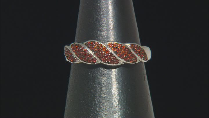 Red Garnet Rhodium Over Sterling Silver Ring 0.21ctw Video Thumbnail