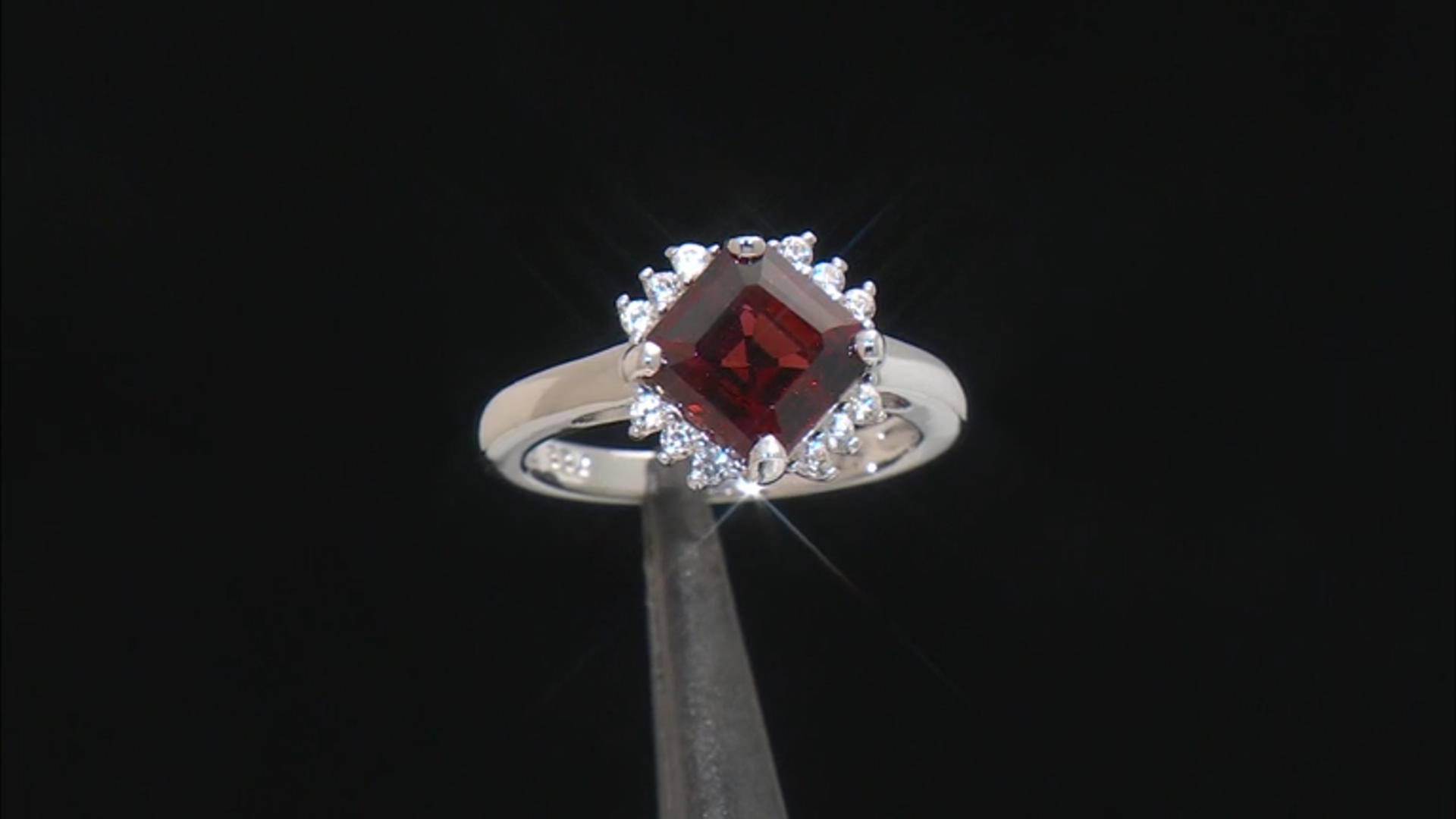 Red Garnet Rhodium Over Sterling Silver Ring 2.92ctw Video Thumbnail
