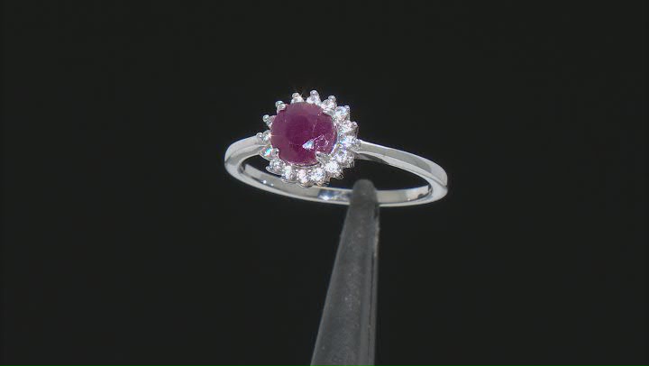 Red Indian Ruby Rhodium Over Sterling Silver Ring 1.16ctw Video Thumbnail