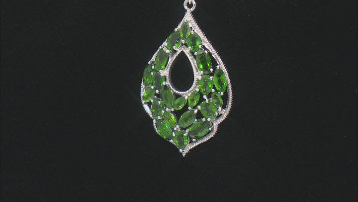 Green Chrome Diopside Rhodium Over Sterling Silver Pendant With Chain 2.64ctw Video Thumbnail