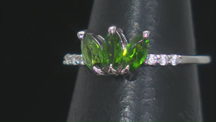 Green Chrome Diopside Sterling Silver Ring 0.72ctw Video Thumbnail