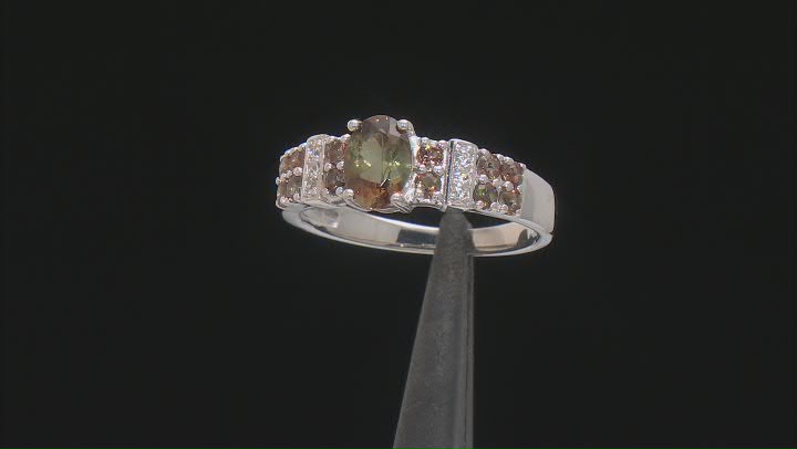 Brown Andalusite Rhodium Over Sterling Silver Ring 1.10ctw Video Thumbnail