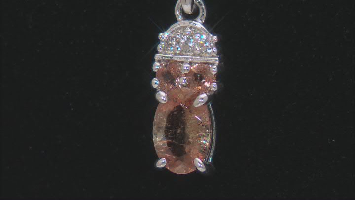 Brown Andalusite Rhodium Over Silver Pendant With Chain 0.73ctw Video Thumbnail