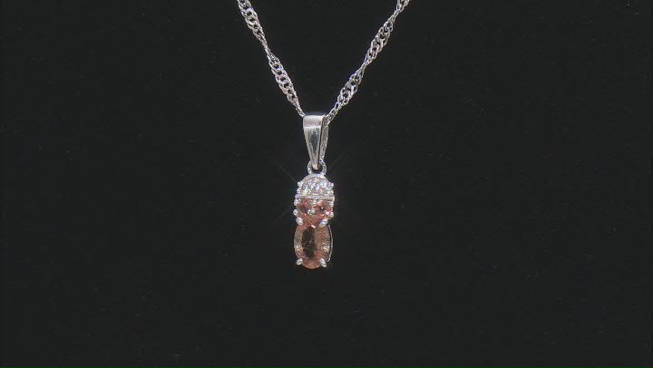 Brown Andalusite Rhodium Over Silver Pendant With Chain 0.73ctw Video Thumbnail