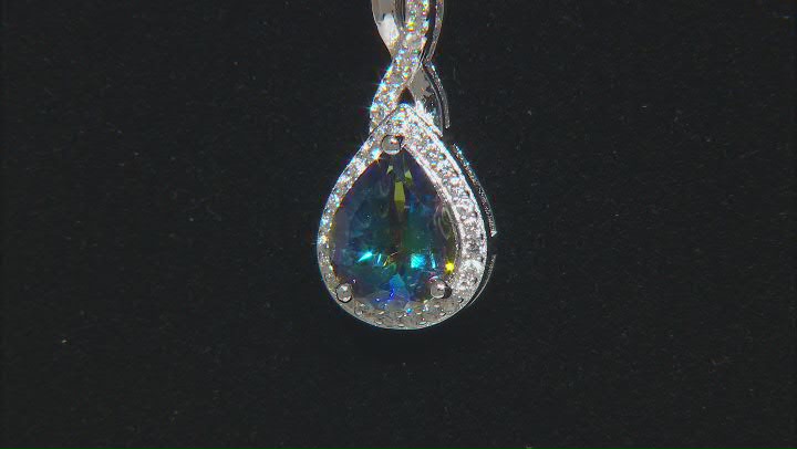 Blue Petalite Rhodium Over Silver Pendant With Chain 1.34ctw Video Thumbnail