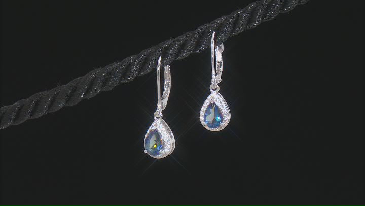 Blue Petalite Rhodium Over Sterling Silver Earrings 1.04ctw Video Thumbnail