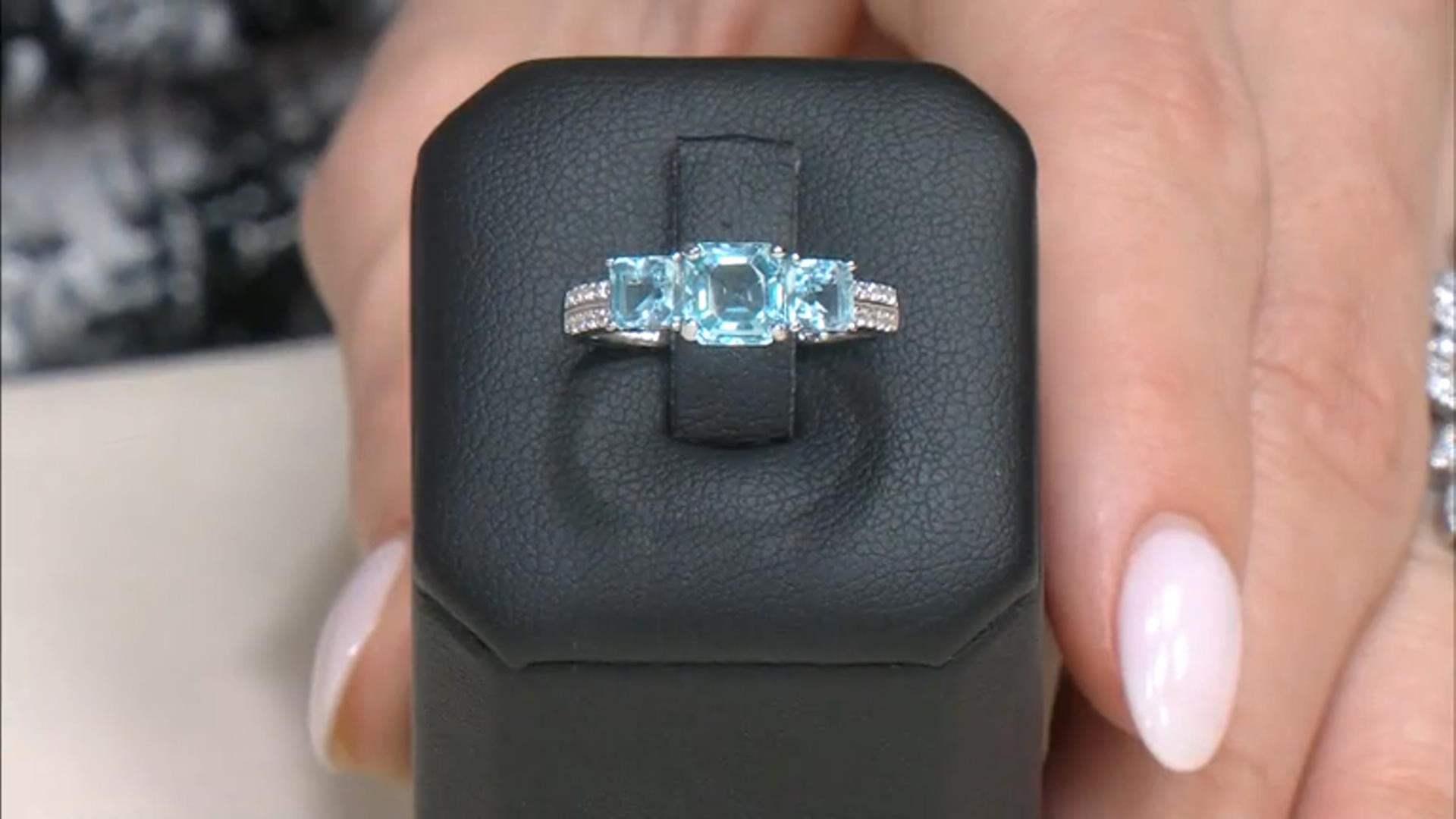 Sky Blue Topaz Rhodium Over Sterling Silver Ring 1.88ctw Video Thumbnail