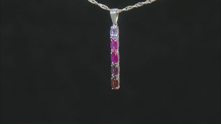 Red Garnet Rhodium Over Silver Pendant With Chain 1.14ctw Video Thumbnail