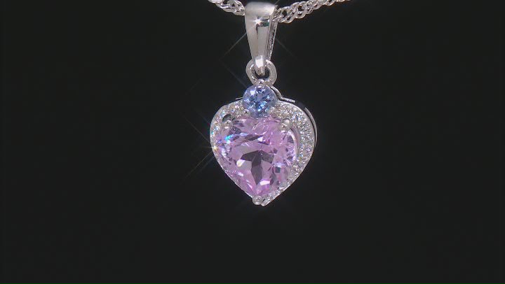 Pink Kunzite Rhodium Over Silver Pendant With Chain 1.59ctw Video Thumbnail
