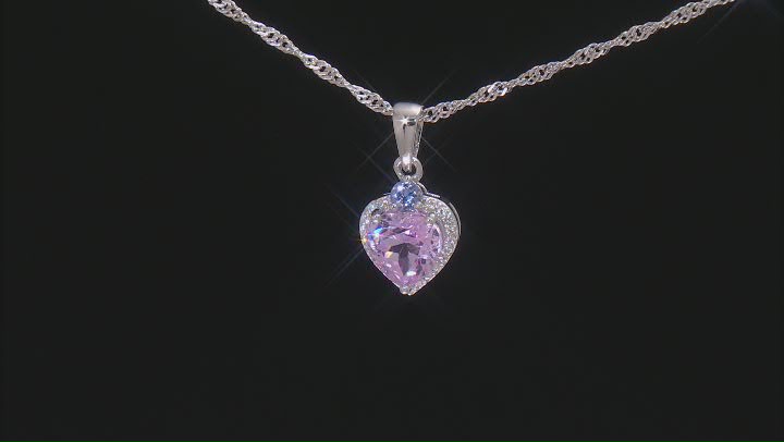 Pink Kunzite Rhodium Over Silver Pendant With Chain 1.59ctw Video Thumbnail