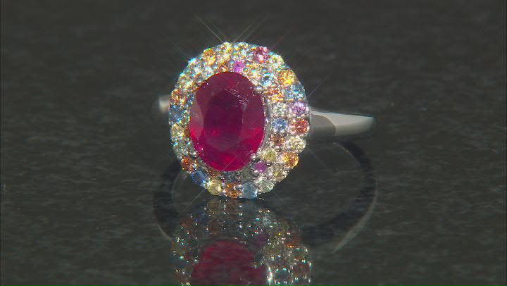 Red Mahaleo® Ruby Rhodium Over Silver Ring Video Thumbnail