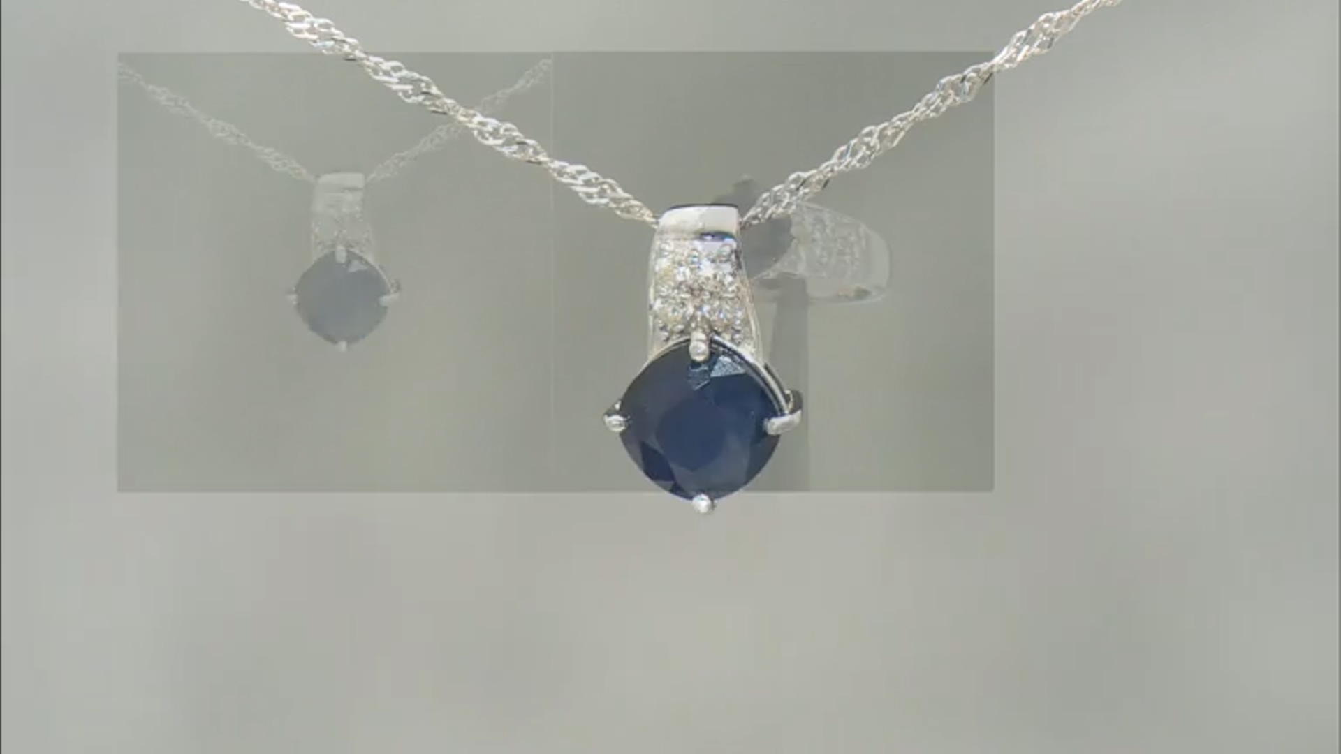 Blue Sapphire Rhodium Over Sterling Silver Pendant With Chain 2.31ctw Video Thumbnail
