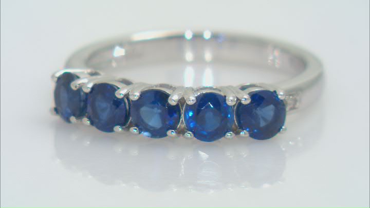 Blue Kyanite Rhodium Over Sterling Silver Ring 1.30ctw Video Thumbnail