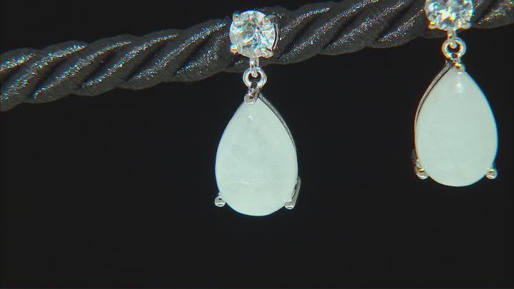 Blue Dreamy Aquamarine Rhodium Over Silver Earrings 0.53ctw Video Thumbnail