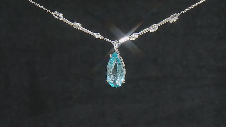 Sky Blue Topaz Rhodium Over Sterling Silver Necklace 17.06ctw Video Thumbnail