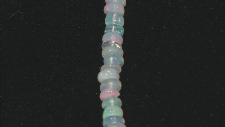 Multicolor Ethiopian Opal Rhodium Over Sterling Silver Necklace Video Thumbnail