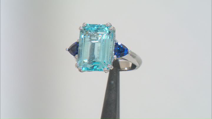 Sky Blue Topaz Rhodium Over Sterling Silver Ring 8.25ctw Video Thumbnail