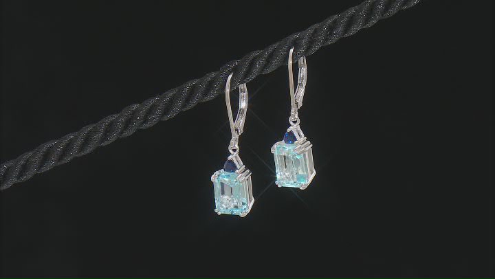 Sky Blue Topaz Rhodium Over Sterling Silver Earrings 5.13ctw Video Thumbnail