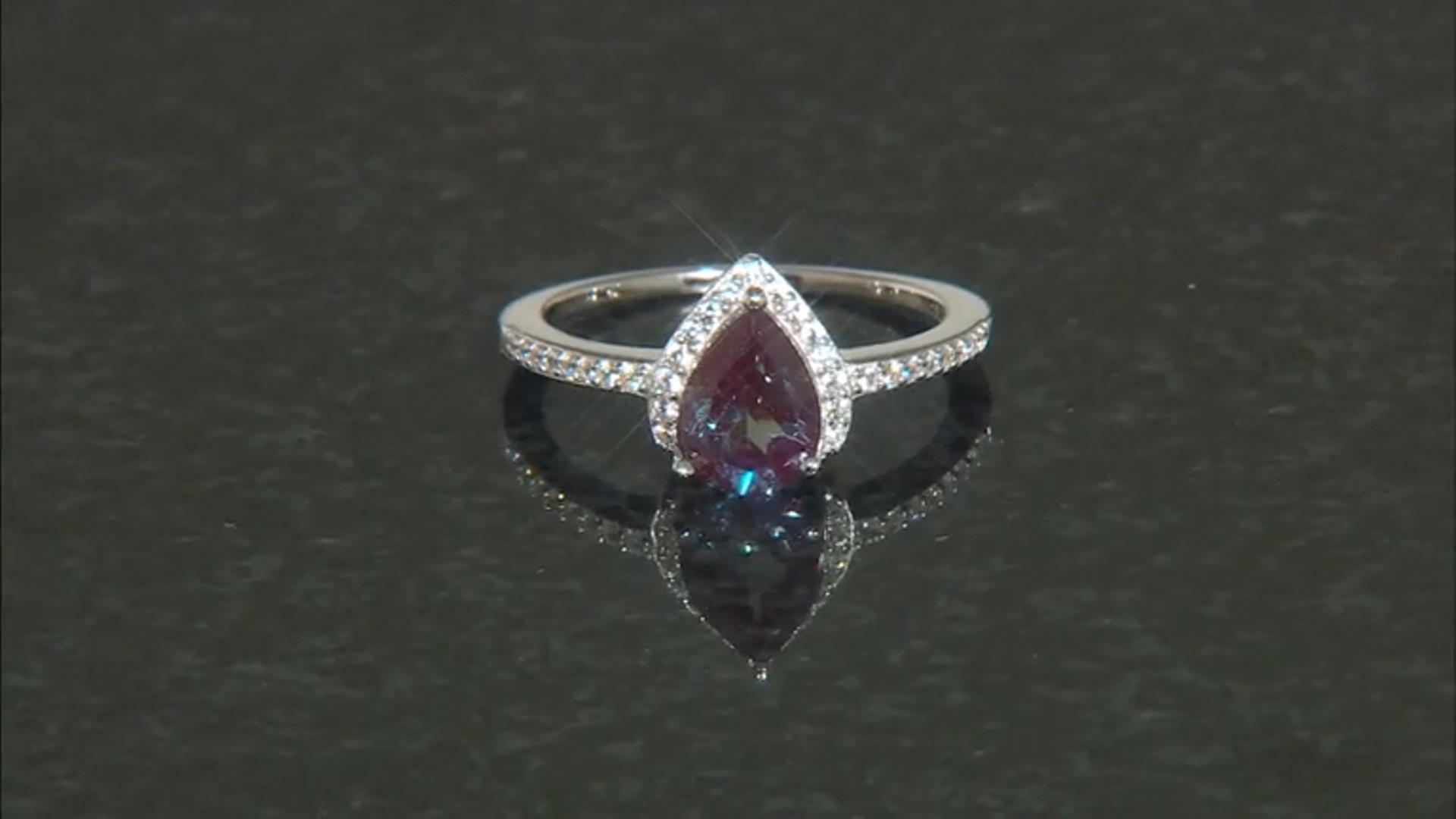 Blue Lab Created Alexandrite Rhodium Over Silver Ring 1.36ctw Video Thumbnail
