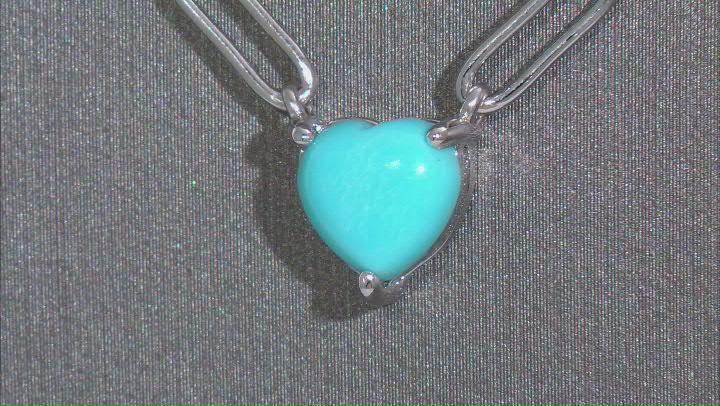 Blue Sleeping Beauty Turquoise Rhodium Over Sterling Silver Paperclip Necklace Video Thumbnail
