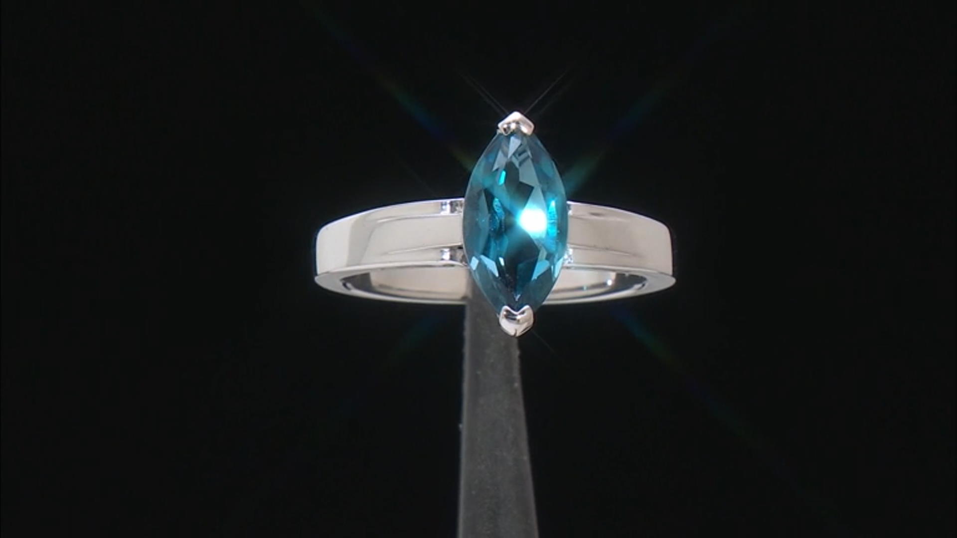 London Blue Topaz Rhodium Over Sterling Silver Solitaire Ring 1.75ct Video Thumbnail