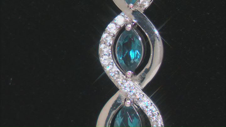 London Blue Topaz Rhodium Over Silver Pendant With Chain 0.59ctw Video Thumbnail
