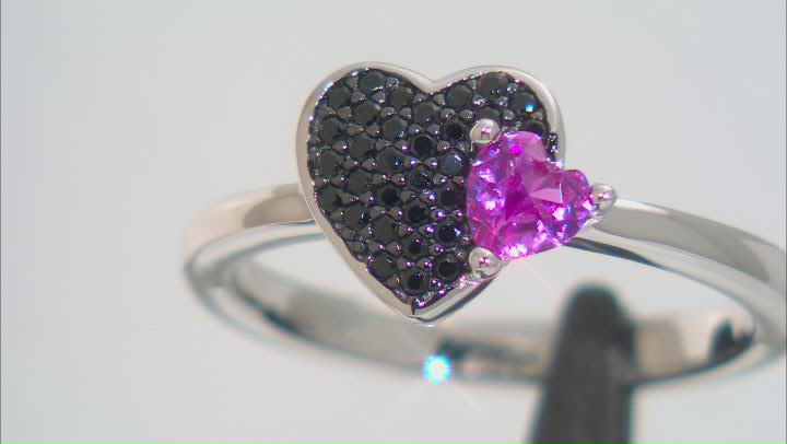 Black Spinel Rhodium Over Sterling Silver Ring 0.39ctw Video Thumbnail