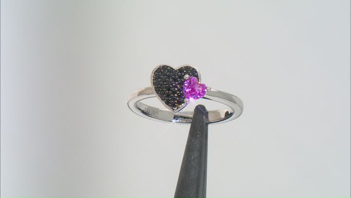 Black Spinel Rhodium Over Sterling Silver Ring 0.39ctw Video Thumbnail