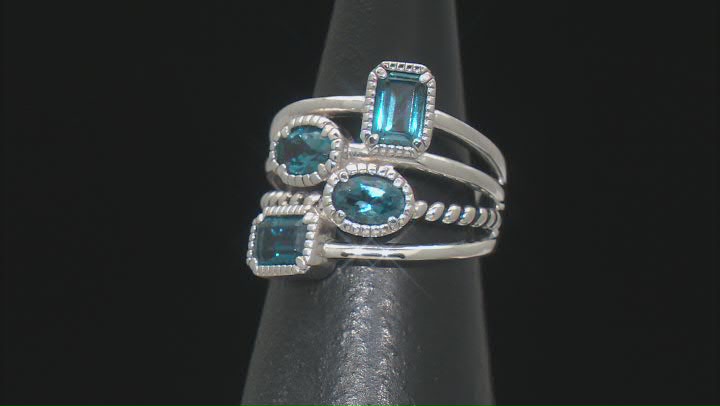 London Blue Topaz Rhodium Over Silver Stackable Ring 2.06ctw Video Thumbnail