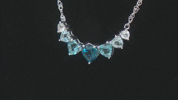 Blue Topaz Rhodium Over Sterling Silver Necklace 2.64ctw Video Thumbnail