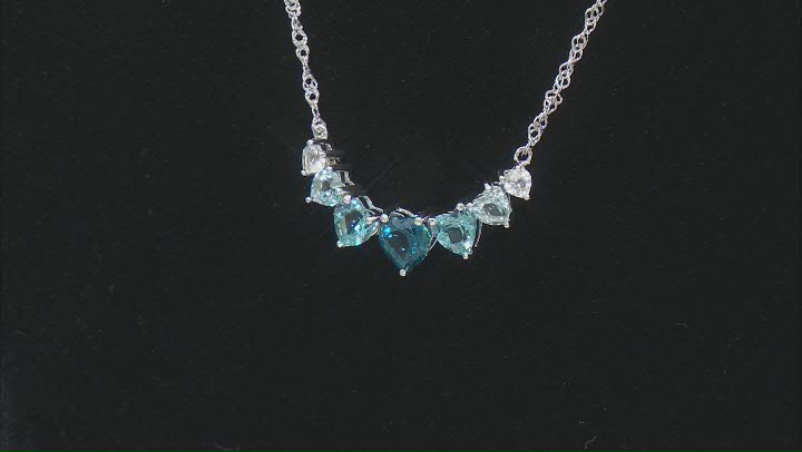 Blue Topaz Rhodium Over Sterling Silver Necklace 2.64ctw Video Thumbnail