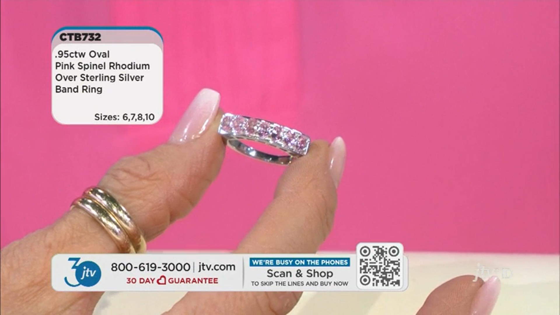 Pink Spinel Rhodium Over Sterling Silver Band Ring 0.95ctw Video Thumbnail