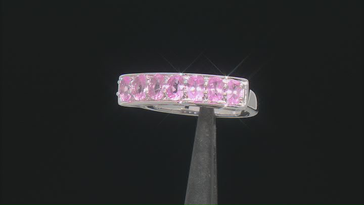 Pink Spinel Rhodium Over Sterling Silver Band Ring 0.95ctw Video Thumbnail