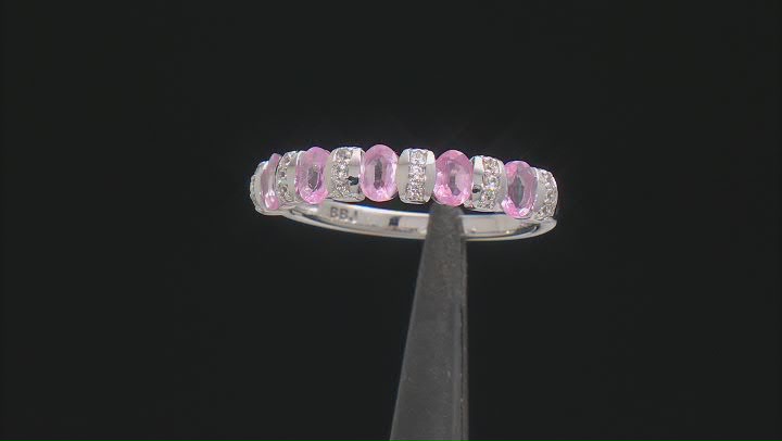 Pink Spinel Rhodium Over Sterling Silver Ring 0.76ctw Video Thumbnail