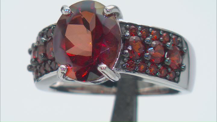 Red Labradorite Rhodium Over Sterling Silver Ring 3.51ctw Video Thumbnail