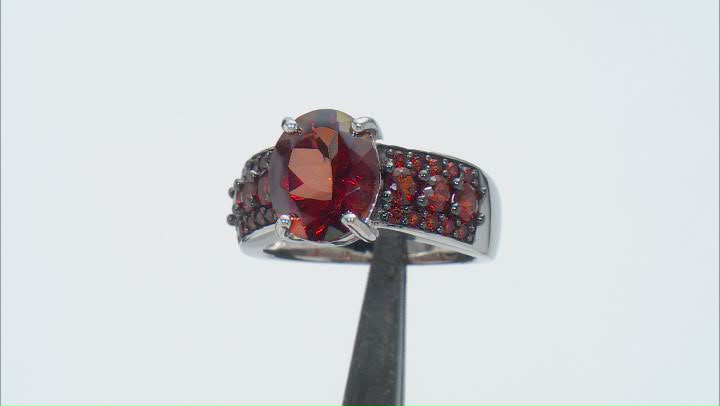 Red Labradorite Rhodium Over Sterling Silver Ring 3.51ctw Video Thumbnail