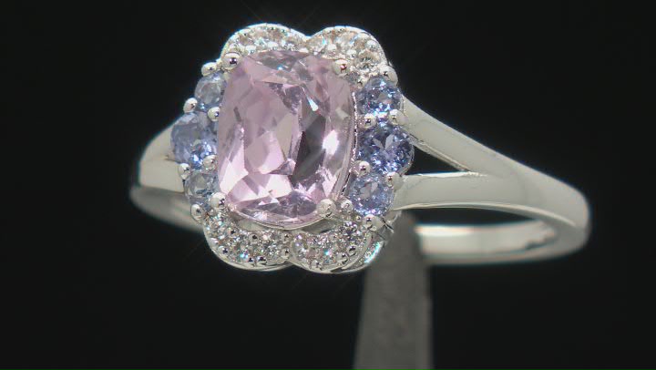 Kunzite Rhodium Over Sterling Silver Ring 1.94ctw Video Thumbnail
