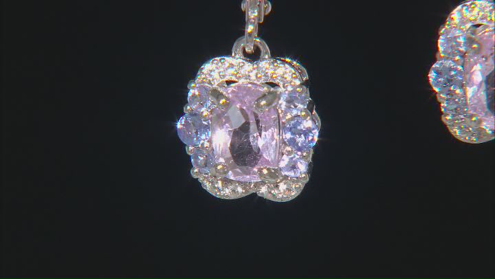 Pink Kunzite Rhodium Over Sterling Silver Ring 2.68ctw Video Thumbnail