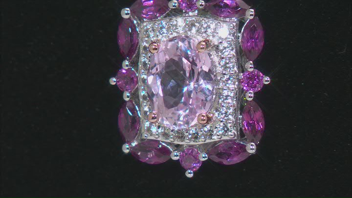 Pink Kunzite Rhodium Over Silver Pendant With Chain 2.53ctw Video Thumbnail