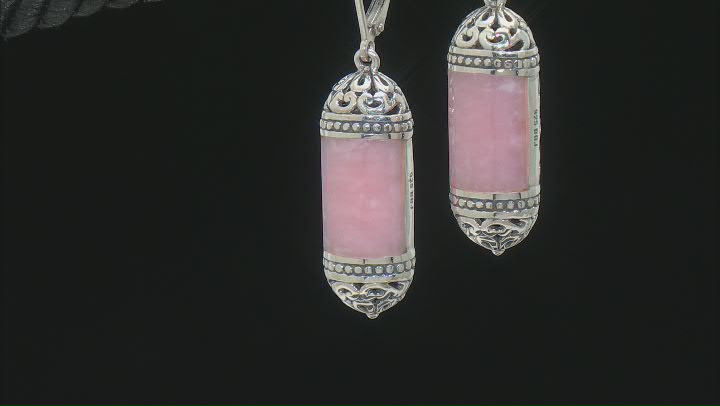 Pink Opal Sterling Silver Earrings Video Thumbnail