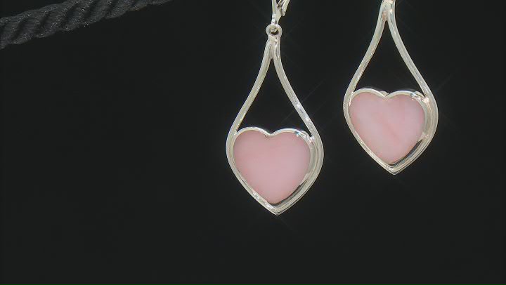 Pink Opal Sterling Silver Dangle Earrings Video Thumbnail